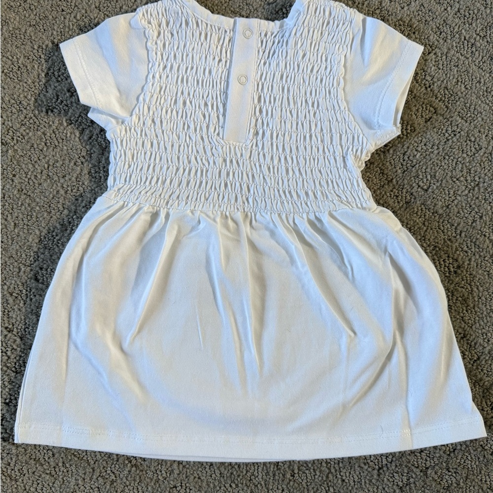 NWOT White Baby Dress with Smocked Bodice - Picture 5 of 5